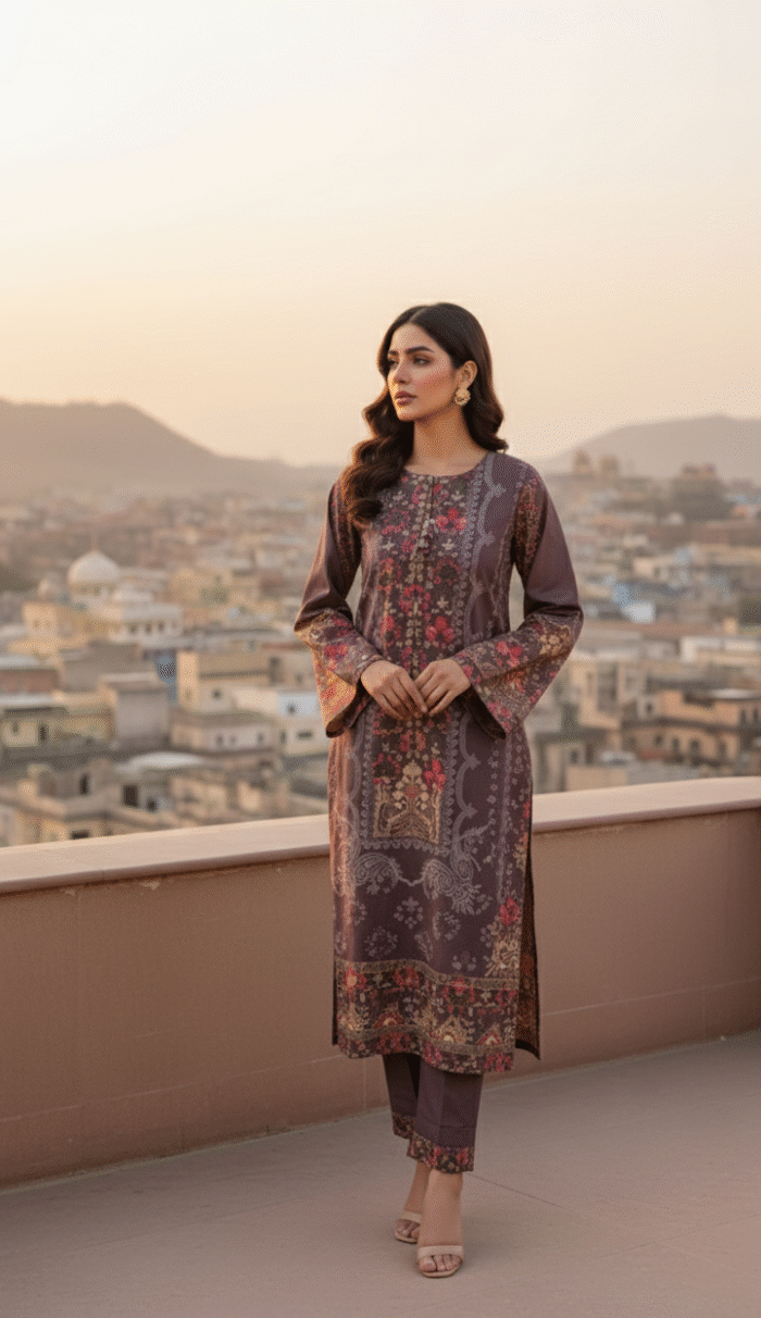 Elegant 2-piece cherry fabric suit with vibrant sublimation print. Perfect for festive and formal wear.